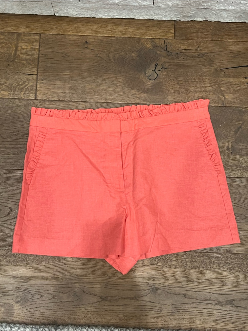 Women’s J.Crew Coral Ruffle Trim Shorts size 14